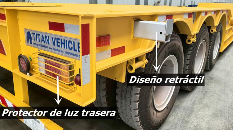 Remolque plataforma lowboy abatible cama baja hidraulica en venta en Guatemala