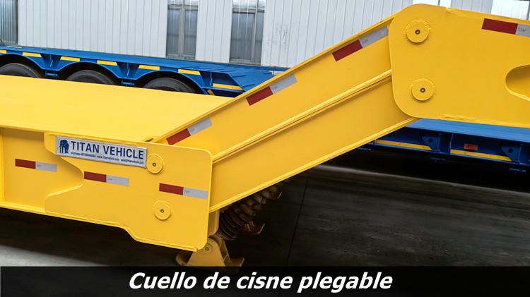 Remolque plataforma lowboy abatible cama baja hidraulica en venta en Guatemala