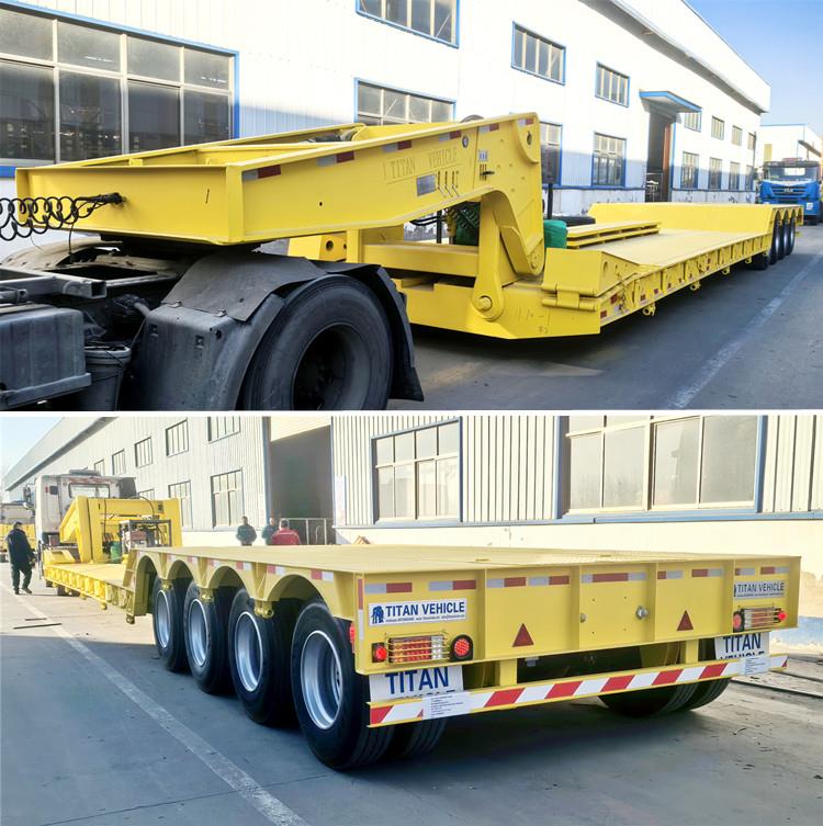 Lowboy cama baja de 4 ejes para transportar maquinaria pesada en venta en Argentina